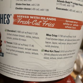 Islands Restaurant - Moa Crisp Chx Sandwich deets - Burgers Near Me - Manhattan Beach, California