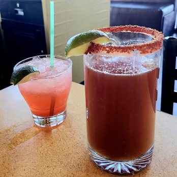 Los Dos Amigos - Strawberry Margarita and a Michelada. - Mexican Near Me - Las Vegas, Nevada Los Dos Amigos - Strawberry Margarita and a Michelada. - Mexican Near Me - Las Vegas, Nevada