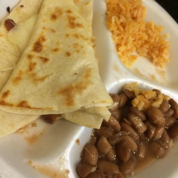 Tacos El Rancho - This is the quesadilla combo plate. Didn't really care for the rice and beans. The beans needed a little salt and the rice was bland! - Mexican Near Me - Norco, California Tacos El Rancho - This is the quesadilla combo plate. Didn't really care for the rice and beans. The beans needed a little salt and the rice was bland! - Mexican Near Me - Norco, California
