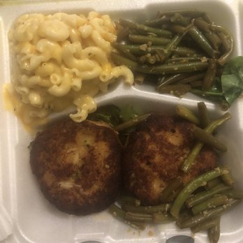 The Weekend Spot Restaurant - crab cakes, mac n cheese & garlic string beans. the photo sucks but the food was amazing. - Soul Food Near Me - Newark, New Jersey The Weekend Spot Restaurant - crab cakes, mac n cheese & garlic string beans. the photo sucks but the food was amazing. - Soul Food Near Me - Newark, New Jersey