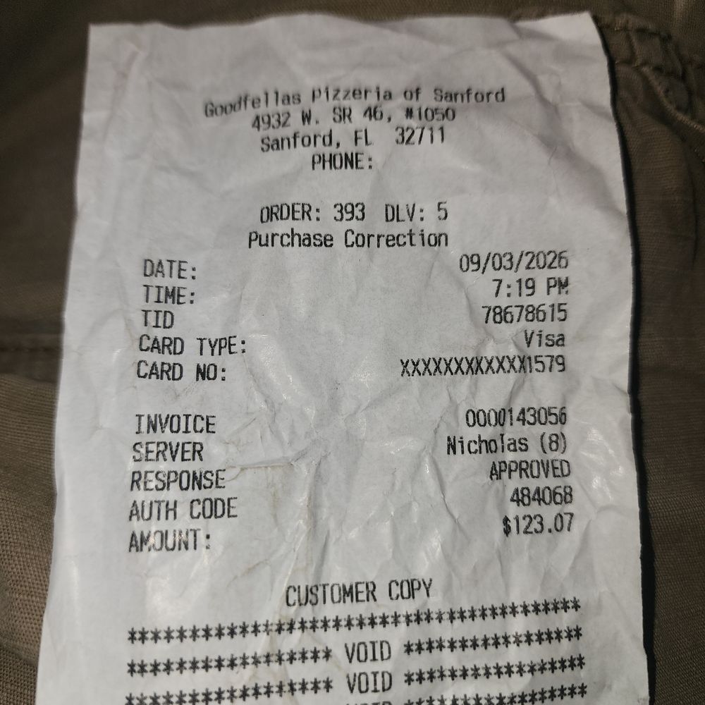 Goodfellas Pizzeria - They said they gave me back my money we'll find out in a couple of days more to - Pizza Near Me - Sanford, Florida Goodfellas Pizzeria - They said they gave me back my money we'll find out in a couple of days more to - Pizza Near Me - Sanford, Florida