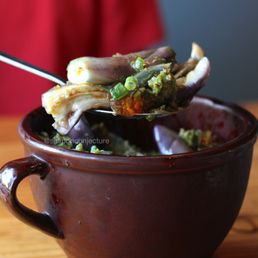 A10. Century egg & cold eggplant ($14.95) - before mashing it together