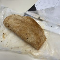 Tortilla that is dry, old and greasy.