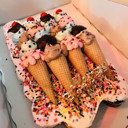 Walmart Supercenter - Ice cream cone cake (the "cherries" are gum balls)