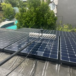 CleanTech Services - Solar panel cleaning using our solar powered electric brush in Cypress CA