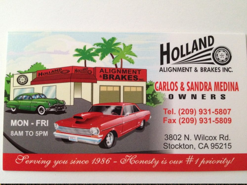 HOLLAND ALIGNMENT & BRAKE Updated September 2024 24 Reviews 3802 N Wilcox Rd, Stockton