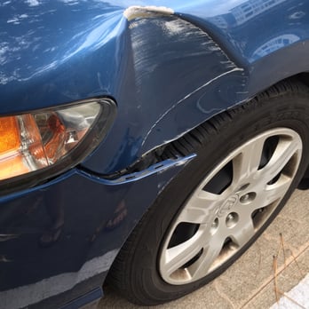 IMS Auto & Body - Before: damage from accidentally hitting a pole. - Auto Repair Near Me - Houston, Texas