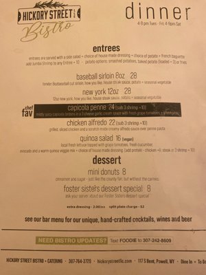 Menu photo 1 Hickory Street Powell, WY Menu photo 1 Hickory Street Powell, WY