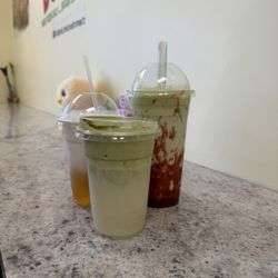Coconut matcha cloud in center