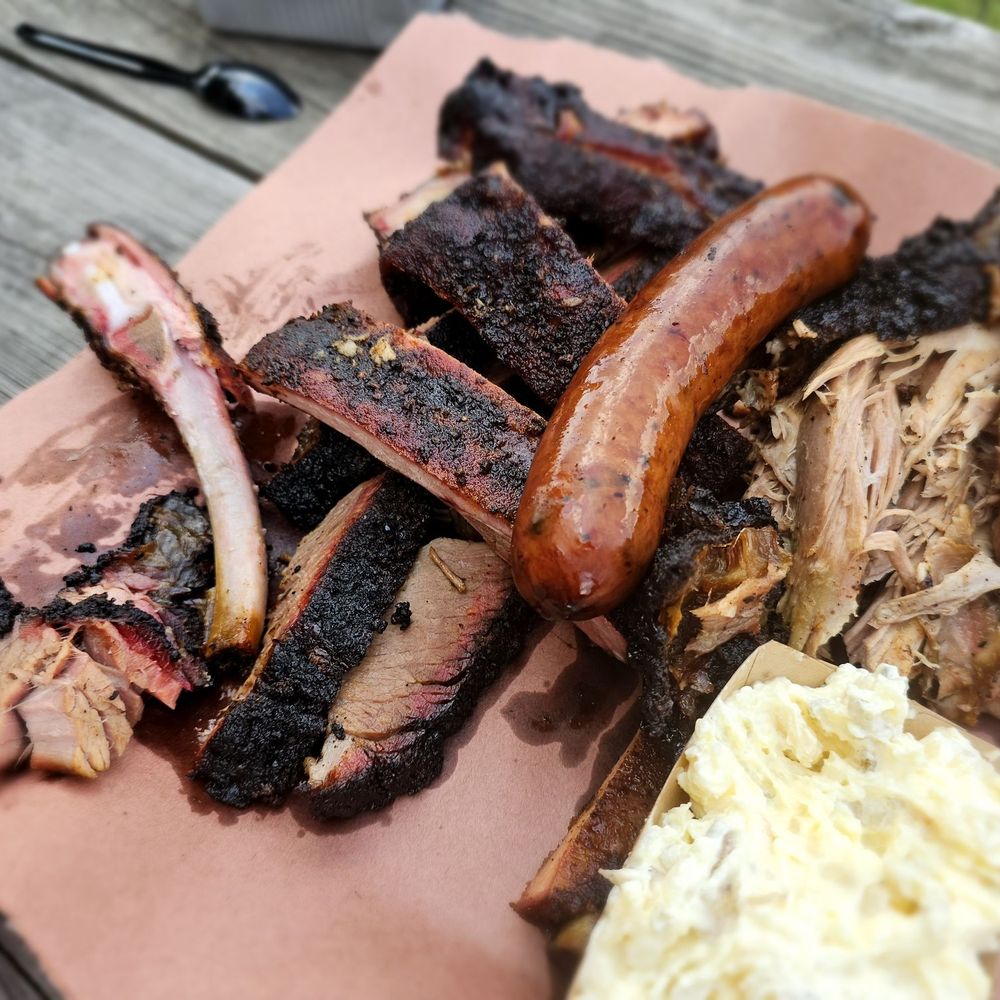 Slabs - Jalapeño sausage, potato salad, ribs, pulled pork - Barbeque Near Me - Lake City, South Carolina