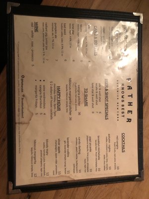 Menu photo 5 Father Knows Best Brooklyn, NY