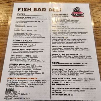 Fish Bar Deli - Menu - Seafood Markets Near Me - Kapaa, Hawaii
