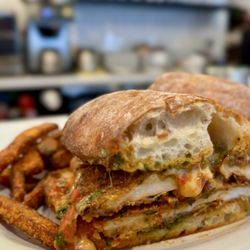 Farm & Flour  - Brooklyn Sandwich with Sweet Potato Fries