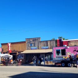 Montana Bar - Extra tent seating outside during the Homesteader Days rodeo weekend festival in June.