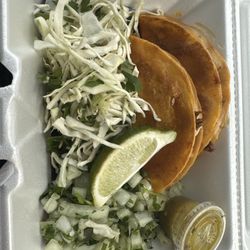 Taqueria Moctezuma - 2 birria tacos on corn