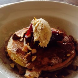 Targa Restaurant - Buttermilk pancakes with almonds and ricotta