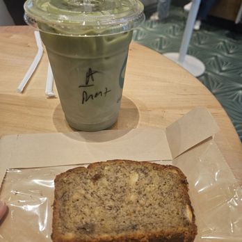 Gumption Coffee - Iced match and caramelized banana bread - Coffee & Tea Near Me - New York, New York