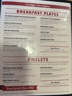 Menu photo 3 Homestead Family Restaurant Cushing, OK Menu photo 3 Homestead Family Restaurant Cushing, OK