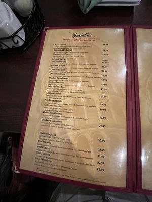 Menu photo 4 Bella Sera Marble Falls, TX