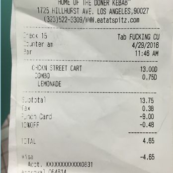 Spitz - Studio City - Horrible service and horrible customer service!!! Don't go here - Mediterranean Near Me - Studio City, California
