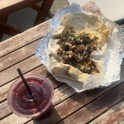 Blueberry Lemonade Agua Fresca And Fried Tofu Taco