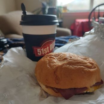 51st Deli - Turkey bacon egg cheese and avocado on a gluten-free bun with a latte - Delis Near Me - Nashville, Tennessee 51st Deli - Turkey bacon egg cheese and avocado on a gluten-free bun with a latte - Delis Near Me - Nashville, Tennessee