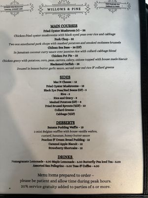 Menu photo 1 Willows & Pine Oakland, CA