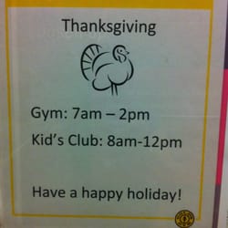 Spectrum Athletic Clubs - Thanksgiving Hours