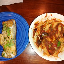 A.N.S. Seafood & Market - Absolutely fresh Chilean sea bass and I made pasta puttanesca to go along with it.