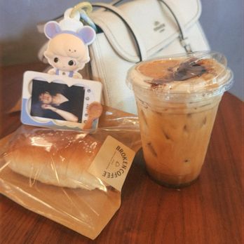 Broken Coffee - Silverado - Broken orange creme latte & salted bread bun - Cafes Near Me - Las Vegas, Nevada
