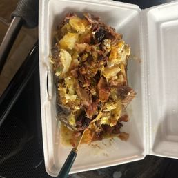 Baked potato with "sauced chopped beef" Baked potato with "sauced chopped beef"