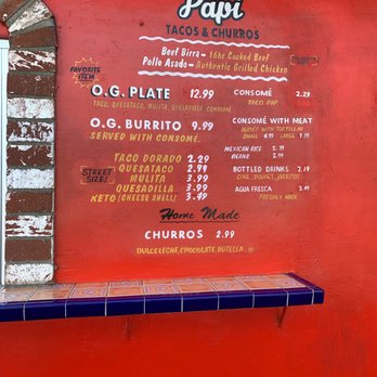 Papi Tacos & Churros - Menu - Tacos Near Me - Los Angeles, California Papi Tacos & Churros - Menu - Tacos Near Me - Los Angeles, California
