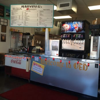 Harvey B's - Ordering counter and soda fountain - Burgers Near Me - Dallas, Texas