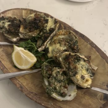 Hook & Barrel - Oysters à la Heidi (their version of oysters Rockefeller) - Seafood Near Me - Myrtle Beach, South Carolina