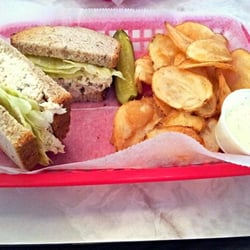 Lizzie's Grill-N-Chill - Chicken salad on rye with homemade chips & ranch dressing.