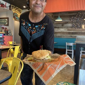 Schlotzsky's - Waiter personally serving me my birthday sandwich - Sandwiches Near Me - Austin, Texas Schlotzsky's - Waiter personally serving me my birthday sandwich - Sandwiches Near Me - Austin, Texas
