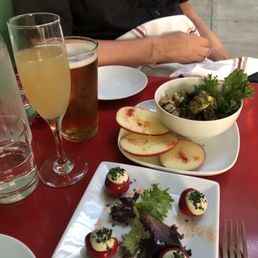 Vegan ceviche and pisco sour. Stuffed mushrooms. Ceviche Vegan ceviche and pisco sour. Stuffed mushrooms. Ceviche