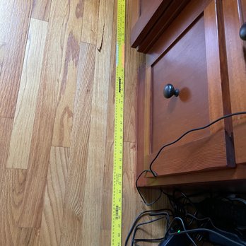 Hardwood Floor Specialist - BEFORE: Red oak floor with broken and missing piece. - Flooring Near Me - Rosemead, California