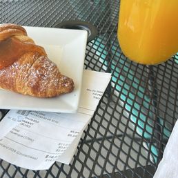 The yummy croissant with apricot filling.