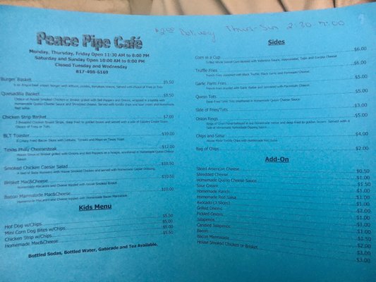 Menu photo 3 Peace Pipe Cafe Granbury, TX Menu photo 3 Peace Pipe Cafe Granbury, TX