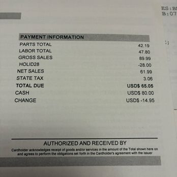 Jiffy Lube Oil Change - Receipt from last service - Oil Change Stations Near Me - Camarillo, California Jiffy Lube Oil Change - Receipt from last service - Oil Change Stations Near Me - Camarillo, California