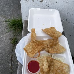 a tray of fried food