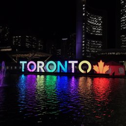 The pretty "Toronto" sign at night The pretty "Toronto" sign at night