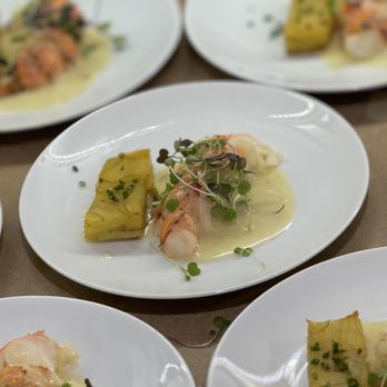Adventure Chef AZ - Butter poached lobster w/ chive beurre Monte and potato pave - Personal Chefs Near Me Adventure Chef AZ - Butter poached lobster w/ chive beurre Monte and potato pave - Personal Chefs Near Me