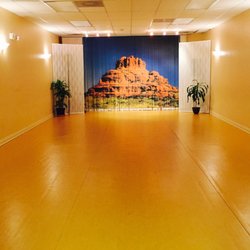 Our beautiful spacious main training room, anchored by a picture of Bell Rock vortex.