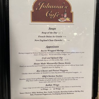 Johnson's Cafe - Soups & Apps on the Lunch Menu (10/2021) - Diners Near Me - Montoursville, Pennsylvania Johnson's Cafe - Soups & Apps on the Lunch Menu (10/2021) - Diners Near Me - Montoursville, Pennsylvania