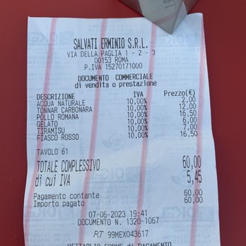 Tonnarello - Receipt - Desserts Near Me - Rome, RM Tonnarello - Receipt - Desserts Near Me - Rome, RM