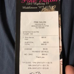 Pink Salon - The receipt is listed as "extra service" not jelly pedicure. I requested for the jelly pedicure ONLY!