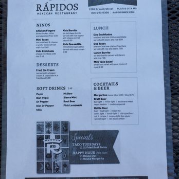 Rapido's Restaurant - Menu - Mexican Near Me - Platte City, Missouri Rapido's Restaurant - Menu - Mexican Near Me - Platte City, Missouri