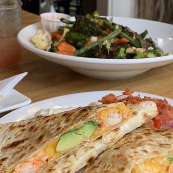 Side Street Cafe - Lobster quesadilla and roasted vegetable salad - American Near Me - Bar Harbor, Maine